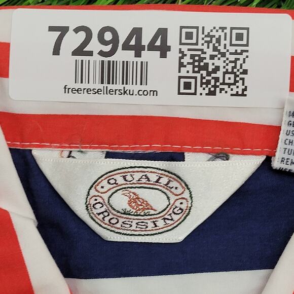 Vintage 90s MOD Button Shirt Womens Medium 20x28 Striped Baggy - Picture 5 of 13